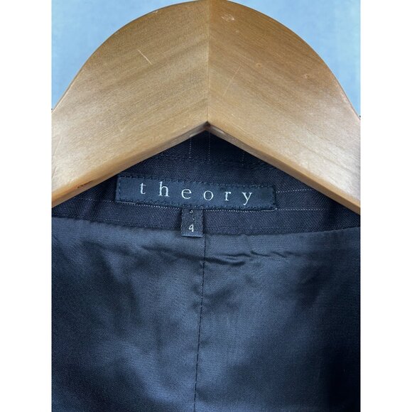 THEORY Gabe-Style Linen Blend Pinstripe Blazer Made in USA Size 4 MSRP‎ $395 - Picture 3 of 9